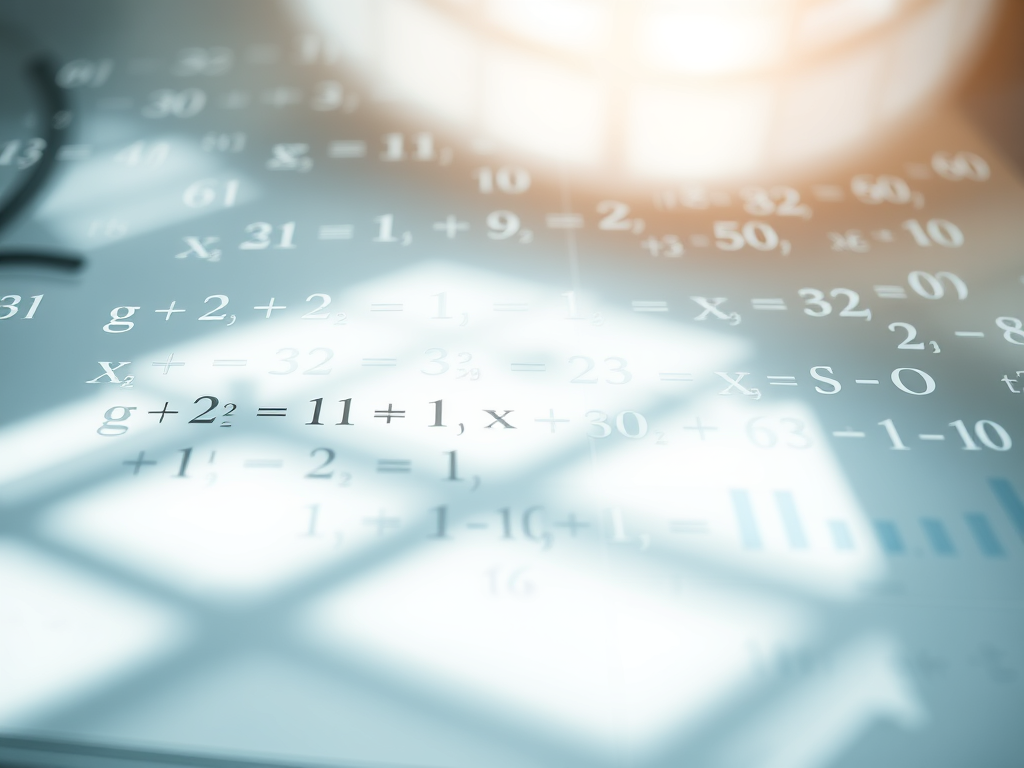 Mathematical equations overlaid on a bright background symbolizing focused learning, used by RM Tutoring for math tutoring and academic success support.
